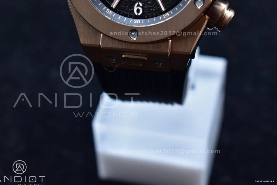 Strap GoodFit ZF Bang Edition Rubber RG Best Hublot 904 Big Dial on Skeleton Unico Black 1:1 A 0420